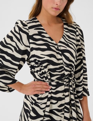 Rochie scurta Kaffe, negru/bej