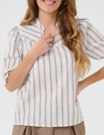 Bluza Culture, crem/albastru Crem