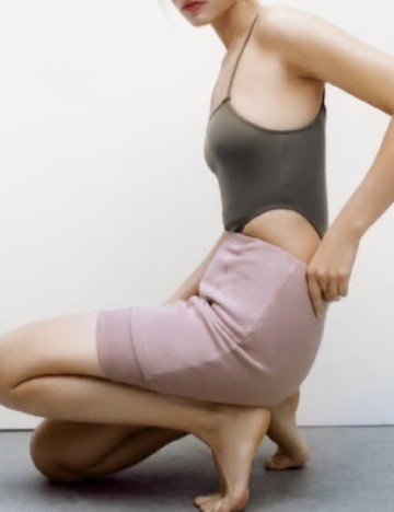 Fusta pantalon Zara, roz pudra