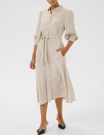 Rochie medie Kaffe, crem