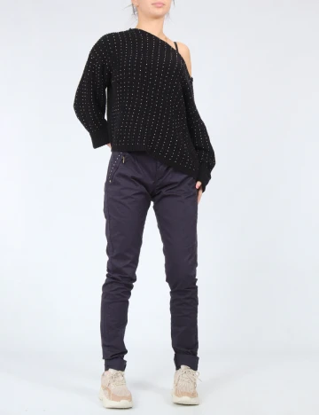 Pantaloni Bershka, bleumarin Albastru