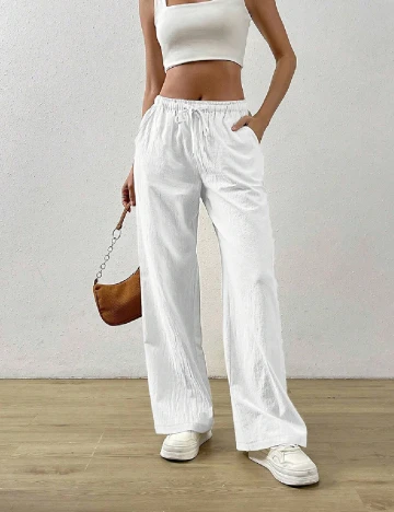 Pantaloni SHEIN, alb Alb