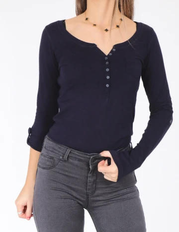 Bluza Bershka, bleumarin Albastru