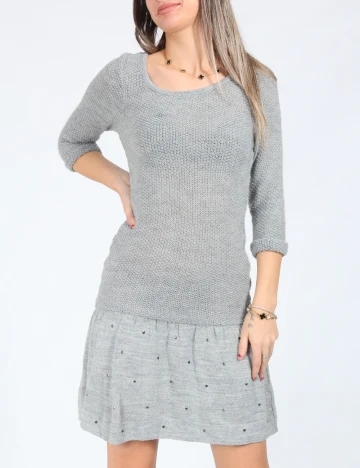 Rochie scurta Bershka, gri Gri