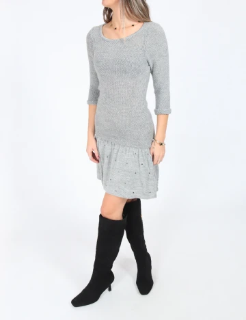 Rochie scurta Bershka, gri Gri