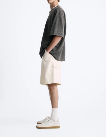 Pantaloni scurti Zara, crem