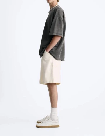 Pantaloni scurti Zara, crem