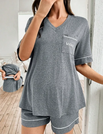 Pijama SHEIN Maternity, gri