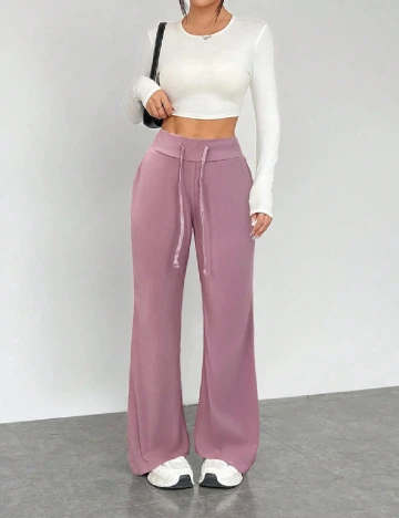 Pantaloni SHEIN, roz Roz