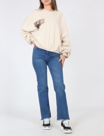 Bluza Oversize Bershka, crem