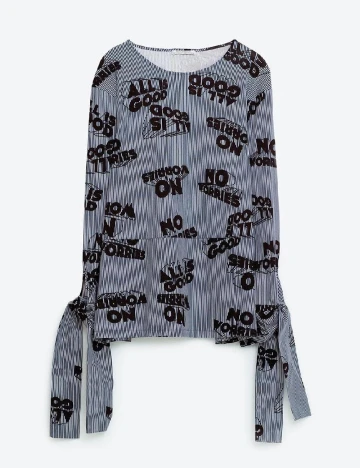 Bluza Zara, bleumarin/negru Negru