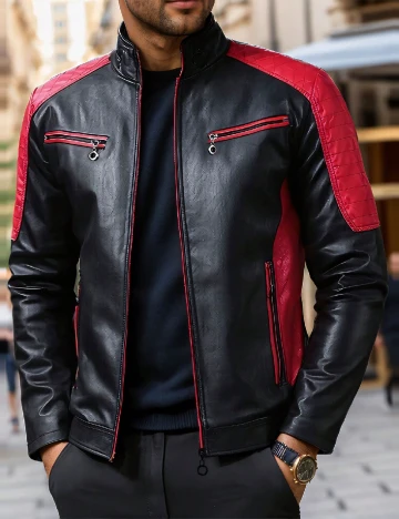 Jacheta SHEIN Plus Size Men, negru