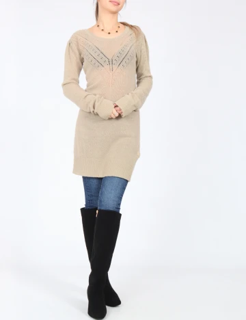 Pulover Zara, bej Crem