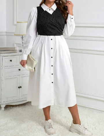 Compleu SHEIN CURVE, alb/negru