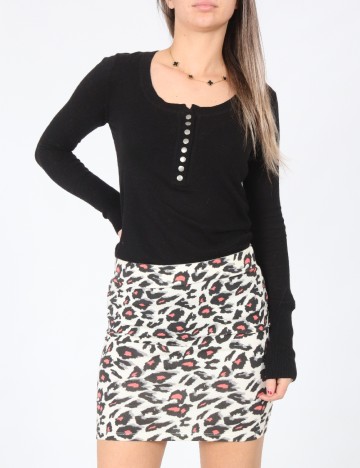 Fusta Bershka, alb/negru