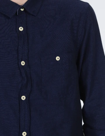 Camasa Bershka, bleumarin Albastru