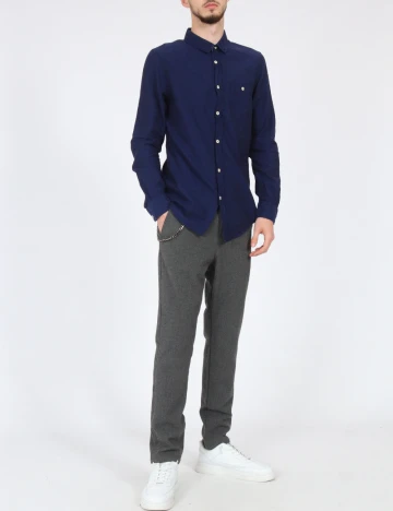 Camasa Bershka, bleumarin Albastru