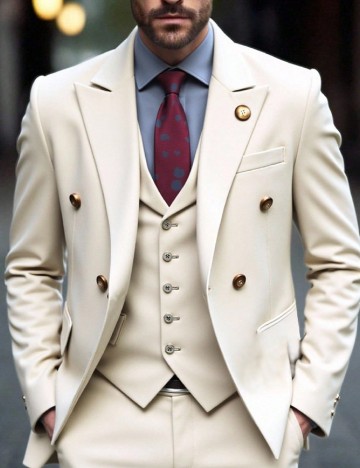 Costum SHEIN Plus Size Men, bej