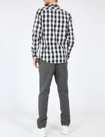 Camasa Pull&Bear, alb/negru