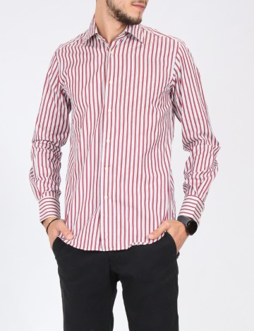 Camasa Zara, alb/rosu