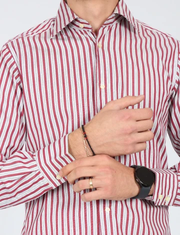 Camasa Zara, alb/rosu Rosu