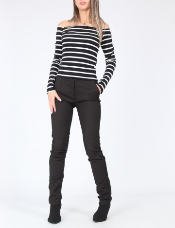 Bluza Bershka, alb/negru