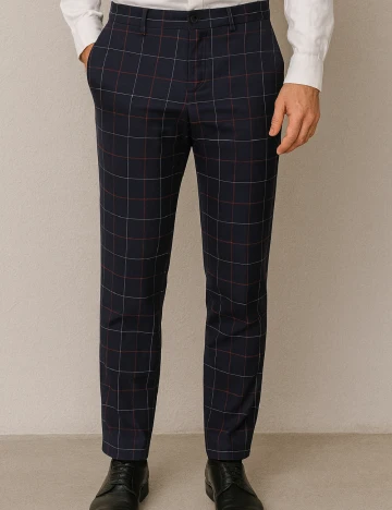 Pantaloni Bershka, bleumarin Albastru