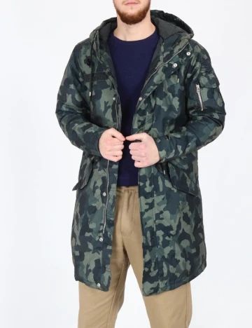 Geaca Pull&Bear, army Verde