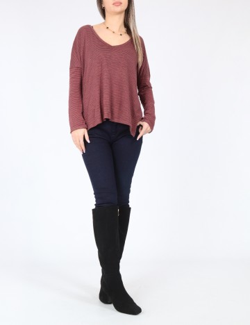 Bluza Oversize Zara, roz pudra inchis/bleumarin