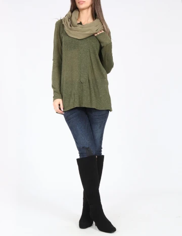 Esarfa circulara Bershka, verde