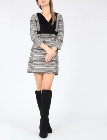 Rochie scurta Zara, negru/alb