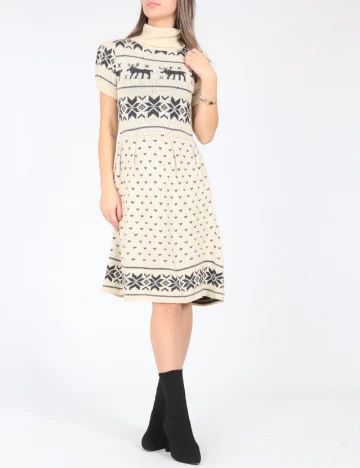 Rochie medie Zara, bej Crem