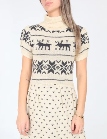 Rochie medie Zara, bej Crem