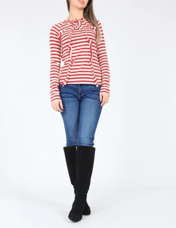 Bluza Zara, rosu/crem