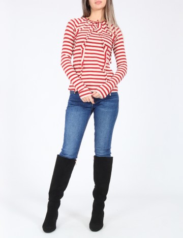 Bluza Zara, rosu/crem