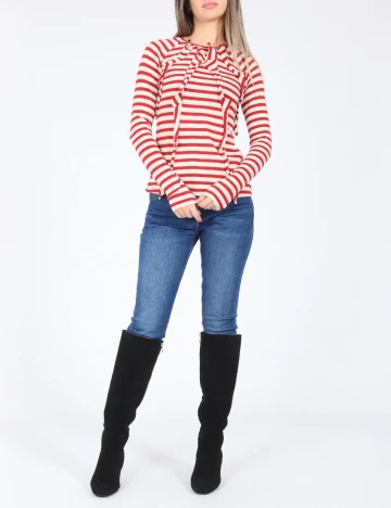 Bluza Zara, rosu/crem