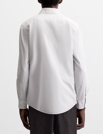 Camasa Zara, alb/gri