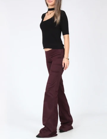 Pantaloni Bershka, pruna