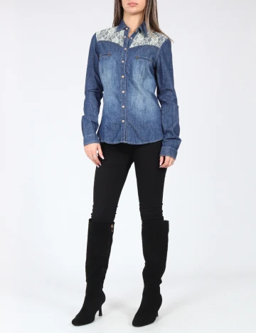 Camasa Bershka, albastru