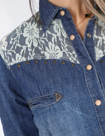 Camasa Bershka, albastru