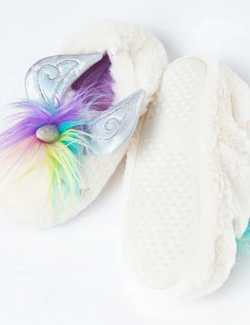 Papuci de Casa Cool Club, alb