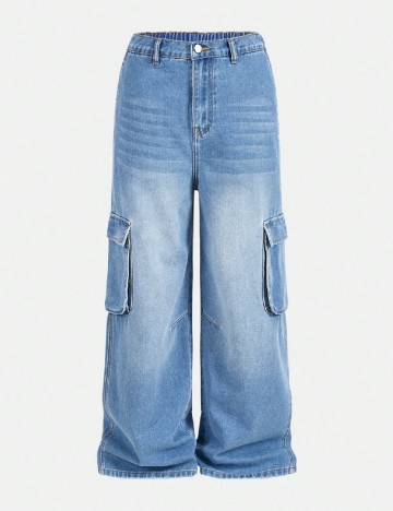 
						Blugi Shein Kids, albastru