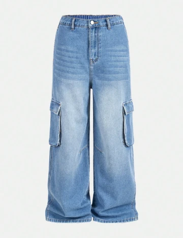 Blugi Shein Kids, albastru Albastru