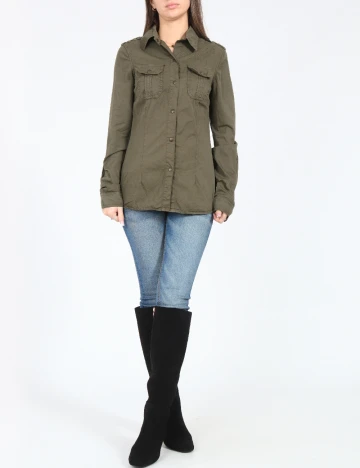 Camasa Bershka, verde Verde