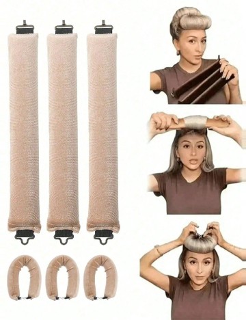 
						Set ondulatoare fără caldura 3 bucati SHEIN, crem