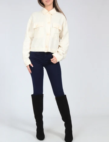 Jacheta Zara, ecru Alb