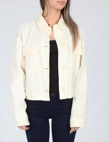 Jacheta Zara, ecru Alb