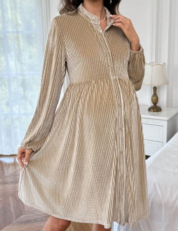 Rochie scurta SHEIN Maternity, maro deschis Maro