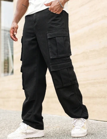 Blugi SHEIN Plus Size Men, negru