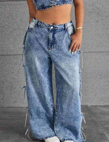 Blugi SHEIN CURVE, albastru Albastru